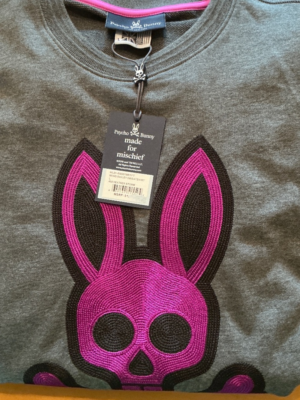 Psycho Bunny Men’s Bailey Sweatshirt – Size L – New With Tags